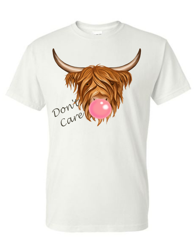 Highland Cow Don't Care Graphic Tee