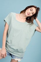 Soft Terry Knit Boxy Tee Open Back Basic Top